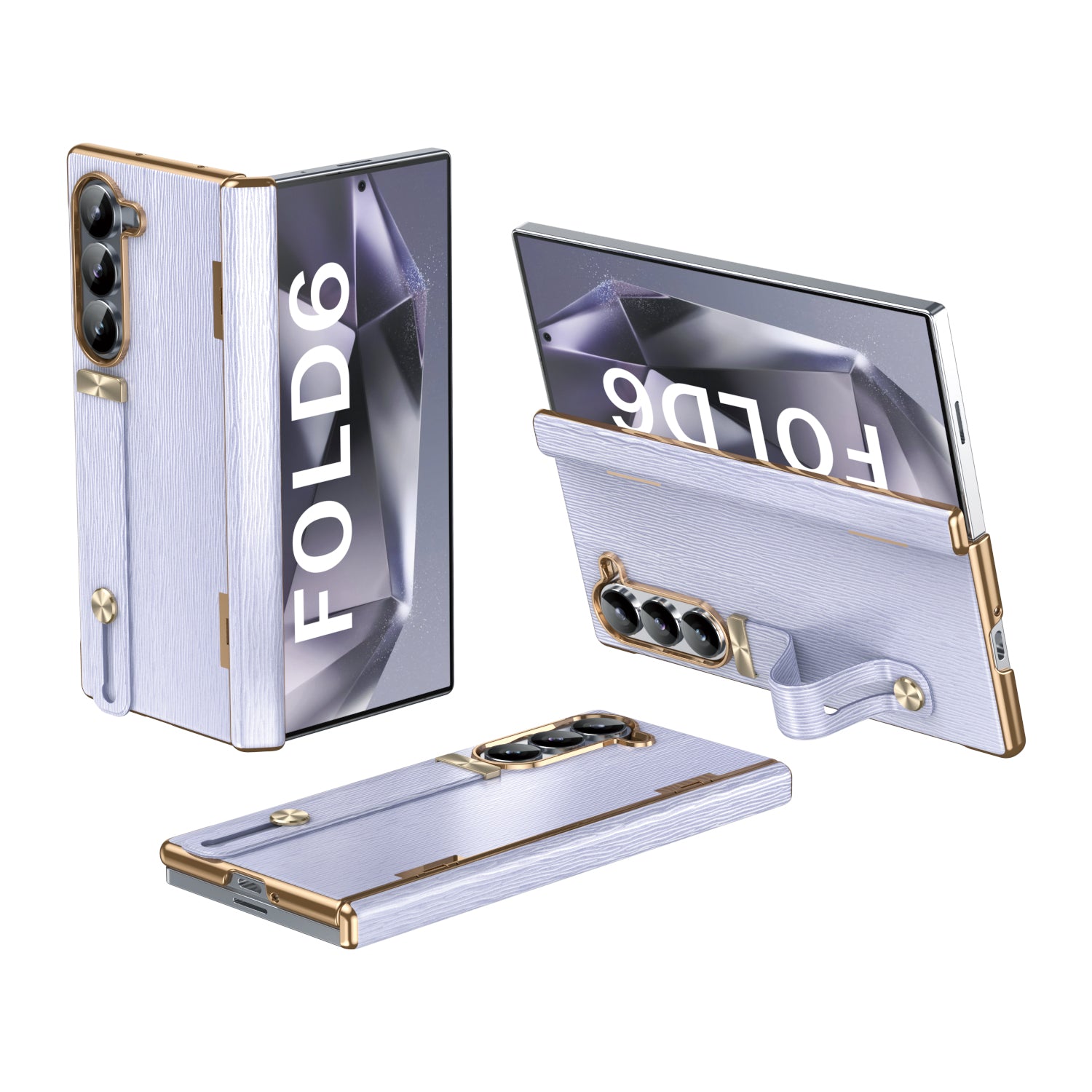 PortaLeather Z Fold 6 Kickstand Hinge Protection Wristband Case in use